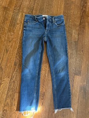 PAIGE Dark Blue Straight-Leg Women's Jeans